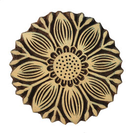 Block Print Stamp Fancy Flower M 114