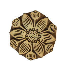 Block Print Stamp Fancy Flower M 115