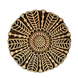 Block Print Stamp Fancy Flower M 109