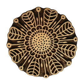 Block Print Stamp Fancy Flower M 110