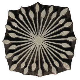 Block Print Stamp Flower Bud Star M 198 NEW