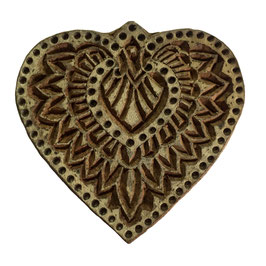 Block Print Stamp Heart No. 17