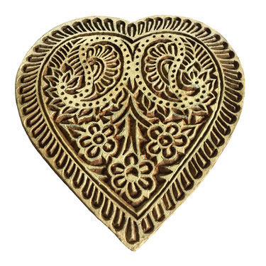 Block Print Stamp Heart No. 18