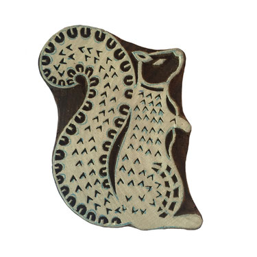 Block Print Stamp Squirrel M 60