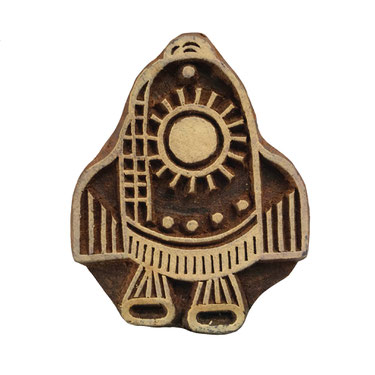 Block Print Stamp Space Rocket M 124